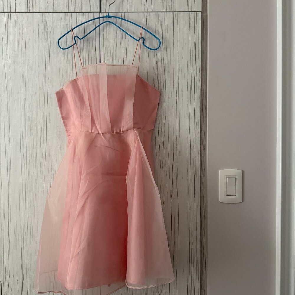MLG Women’s Pink Dress with Sheer Layering